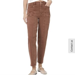 NWT PAIGE Alexis Cargo Vintage Brunette Pants Size 28